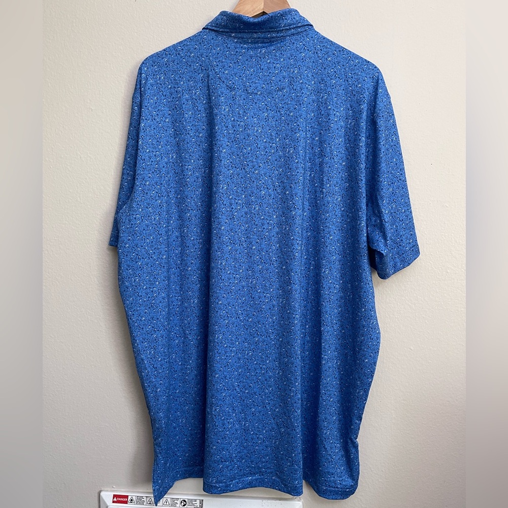 Peter Millar Golf Polo Shirt Game Day Performance Football Men Active XXL Blue - Picture 4 of 9
